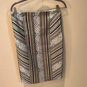 JCrew multi colored/print silk pencil skirt